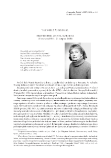 Tak wiele pozostało... Prof. dr hab. Wanda Paprocka (5 czerwca 1931 &ndash; 23 sierpnia 2020)