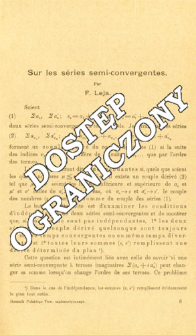 Sur les s&eacute;ries semi-convergentes