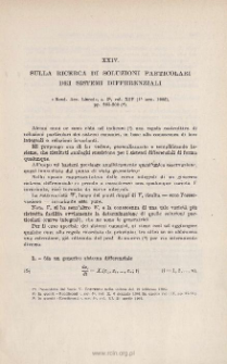 Sulla ricerca di soluzioni patricolari dei sistemi differenziali. « Rend. Acc. Lincei », s. 5ª, vol. XIV (1˚ sem. 1905), pp. 203-209