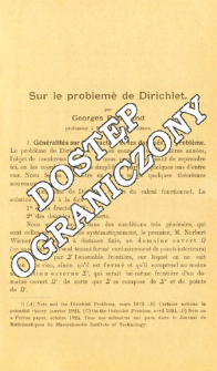 Sur le problem&egrave; de Dirichlet