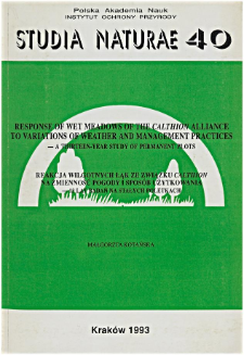 Response of wet meadows of the Calthion alliance, to variations of weather and management practices - a thirteen-year study of permanent plots
