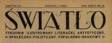 Światło : tygodnik ilustrowany literacki, artystyczny, społeczno-polityczny, popularno-naukowy 1920 N.20-21