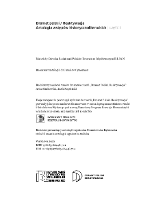 Dramat polski/Reaktywacja. Antologia wstęp&oacute;w historycznoliterackich I - Strona redakcyjna