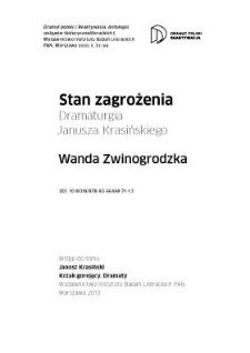 Stan zagrożenia. Dramaturgia Janusza Krasińskiego