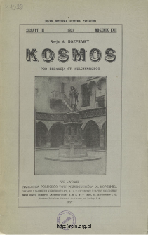 Kosmos. Seria A, Rozprawy, Rocznik 62, Zeszyt 3