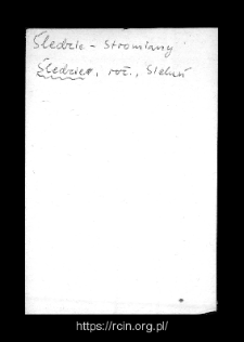 Śledzie. Files of Rozan district in the Middle Ages. Files of Historico-Geographical Dictionary of Masovia in the Middle Ages