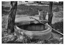 A well with a manual lift