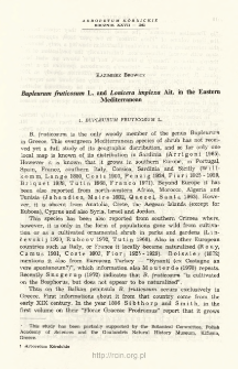 Bupleurum fruticosum L. and Lonicera implexa Ait. in the Eastern Mediterranean