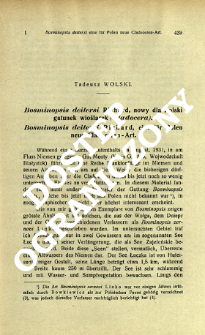 Bosminopsis deitersi Richard, nowy dla Polski gatunek wioślarek (Cladocera) = Bosminopsis deitersi Richard, eine f&uuml;r Polen neue Cladoceren - Art