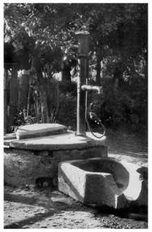A well with a pump