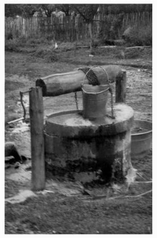 A well with a winch