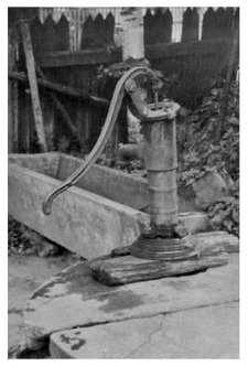 A well with a pump