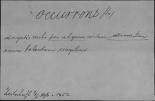 Kartoteka Słownika Łaciny Średniowiecznej; occurrens - officiperdus