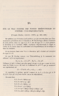 Sur vrai nombre des formes irr&eacute;ductibles du syst&eacute;me cubo-biquadratique