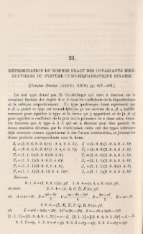 Détermination du nombre exact des covariants irréductibles du systéme cubo-biquadratique binaire