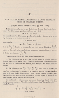 Sur une propri&eacute;t&eacute; arithm&eacute;tique d'une certaine s&eacute;rie de nombres entires