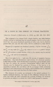 On a point in the theory of vulgar fractions