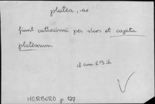 Kartoteka Słownika Łaciny Średniowiecznej; platea - poematium