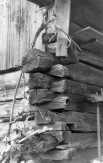 A corner of a log frame building