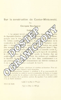Sur la construction de Cantor-Minkowski