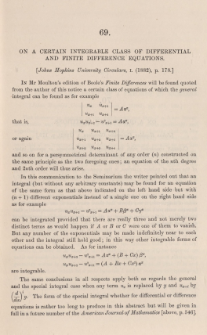 On a certain integrable class of differential and finite difference equations