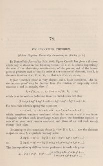 On Crocchi's theorem