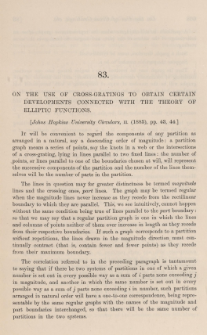 On the use of cross-gratings to obrain certain developments connected with the theory of elliptic functions
