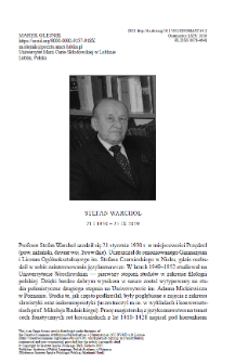 Stefan Warchoł (21 I 1930-25 IX 2019)