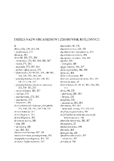 Indeks nazw organizm&oacute;w i zbiorowisk roślinnych