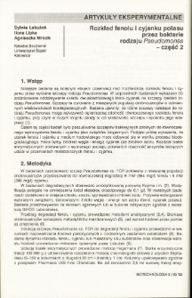 Degradation of phenol and cyanide by Pseudomonas sp. strain - Part 2