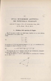 Sulla espressione asintotica dei potenzial ritardati. « Atti del IV congr. intern. dei matematici », Roma, 1909, pp. 89-100