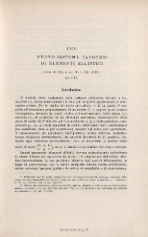Nuovo sistema canonico di elementi ellittici. « Ann. di Mat. », ser. 3ª, t. XX (1913), pp. 1-17