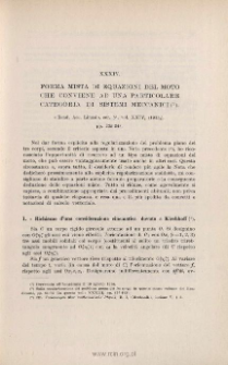 Forma mista di equazioni del moto chr conviene ad una particolare categoria di sistemi meccanici. « Rend. Acc. Lincei », ser. 5ª, vol. XXIV2 (19152), pp. 235-248