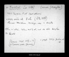 Turow. Files of Warsaw district in the Middle Ages. Files of Historico-Geographical Dictionary of Masovia in the Middle Ages