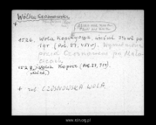 W&oacute;lka Czosnowska. Kartoteka powiatu warszawskiego w średniowieczu. Kartoteka Słownika historyczno-geograficznego Mazowsza w średniowieczu