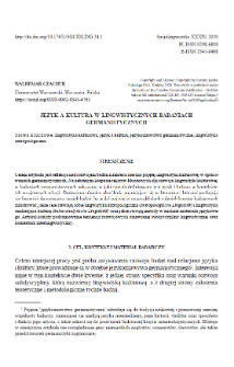 Language and Culture in Germanic Linguistic Research