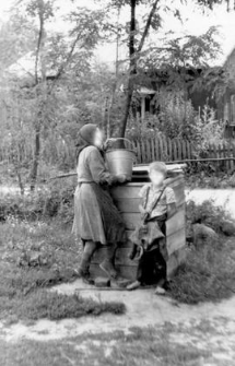 A well with a manual lift