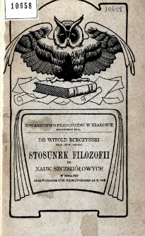 Stosunek filozofii do nauk szczeg&oacute;łowych