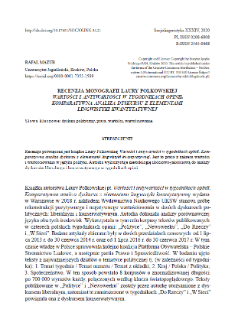 Review of Laura Polkowska’s Monograph Values and Anti-values in Weekly Opinion Magazines.Comparative Discourse Analysis with Elements of Quantitative Linguistics