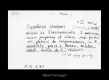 Siedlec. Files of Makow district in the Middle Ages. Files of Historico-Geographical Dictionary of Masovia in the Middle Ages