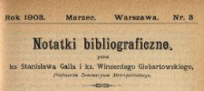 Notatki Bibliograficzne 1903 N.3