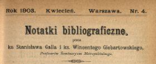 Notatki Bibliograficzne 1903 N.4