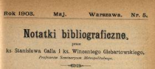 Notatki Bibliograficzne 1903 N.5