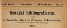 Notatki Bibliograficzne 1903 N.6