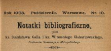 Notatki Bibliograficzne 1903 N.10