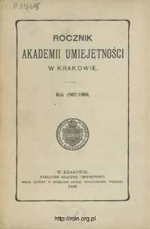 Rocznik Akademii Umiejętności w Krakowie.