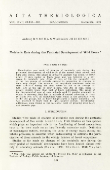 Metabolic rate during the postnatal development of wild boars