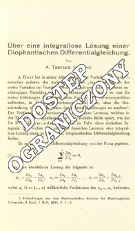 Über eine integrallose Lösung einer Diophantischen Differentialgleichung