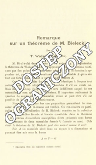 Remarque sur un th&eacute;or&egrave;me de M. Bielecki