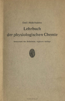 Lehrbuch der physiologischen Chemie: in Vorlesungen